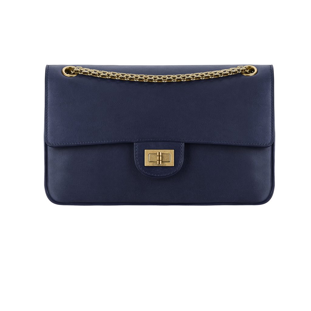 Navy blue soft leather 2.55 bag