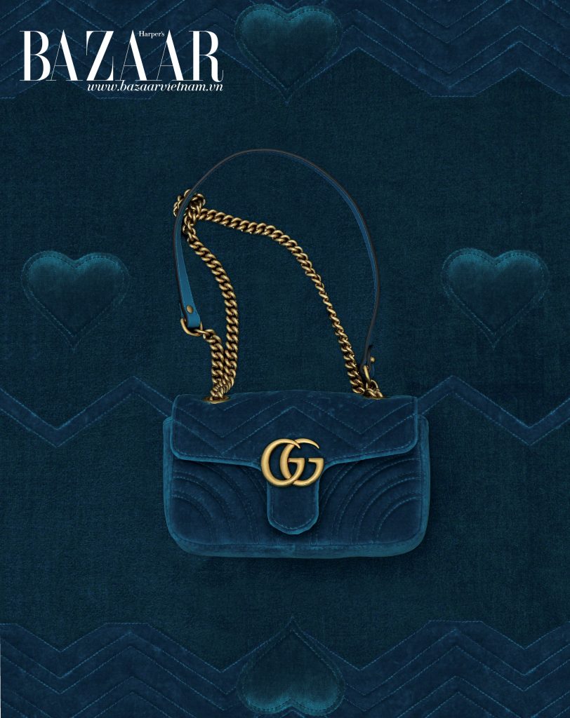 Túi xách GG Marmont chất liệu nhung, Gucci
