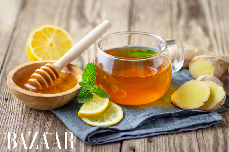 uống gì để giảm mỡ bụng nhanh nhất? trà gừng 
