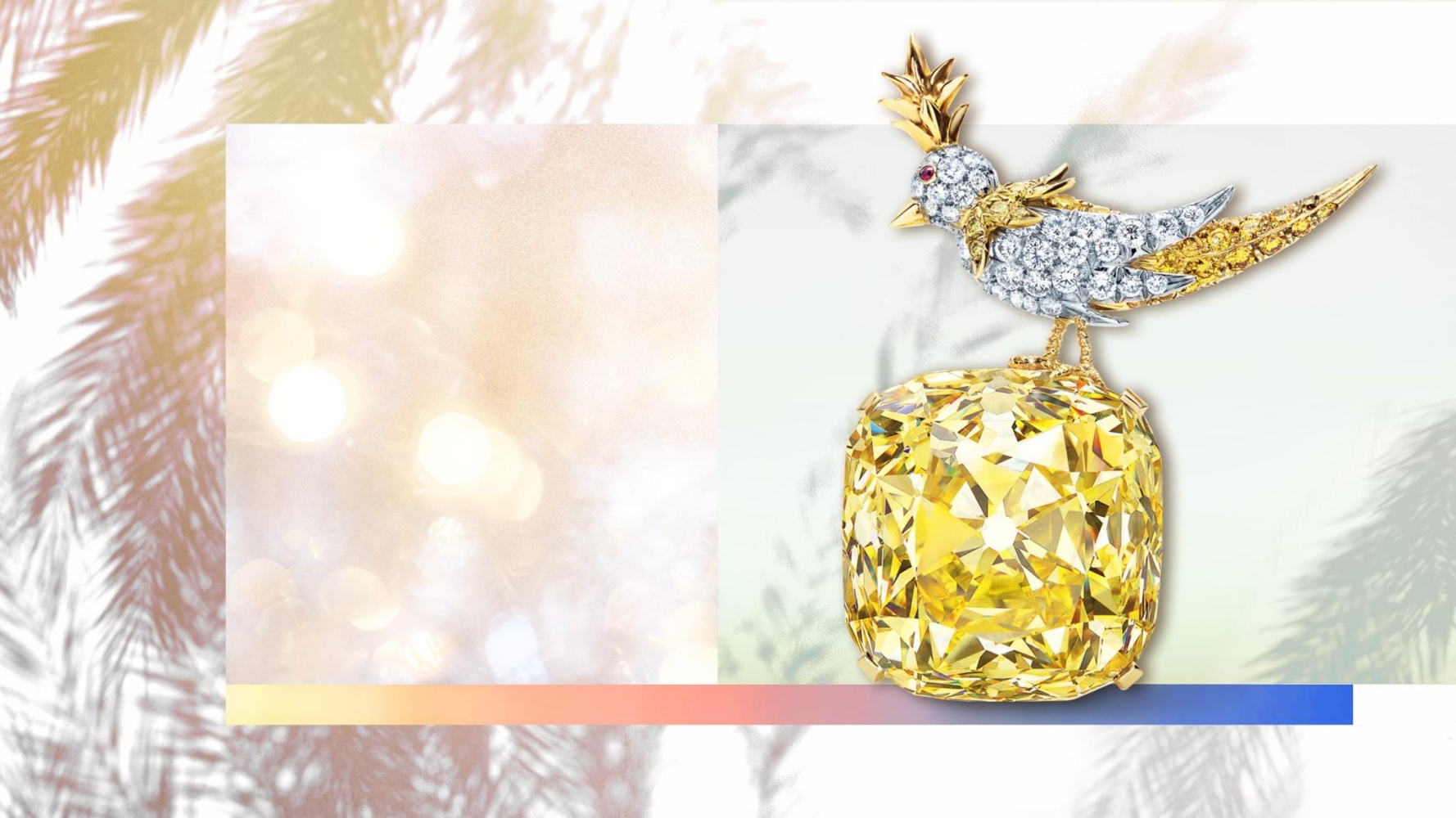 Viên kim cương vàng trứ danh, do nhà sáng lập Tiffany & Co. thu mua, đưa ông đến với danh xưng "Vua kim cương", tái sinh trong thiết kế Bird on a Rock năm 1995. Ảnh: Tiffany & Co. 