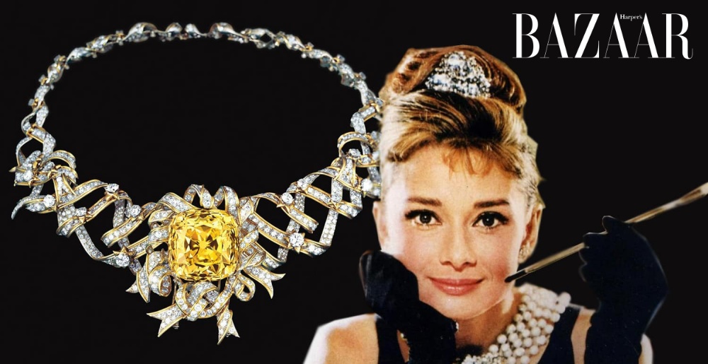Vòng cổ minh tinh Audrey Hepburn diện năm 1961 với Kim cương Tiffany, do Jean Schlumberger thiết kế. Ảnh: Tiffany & Co.